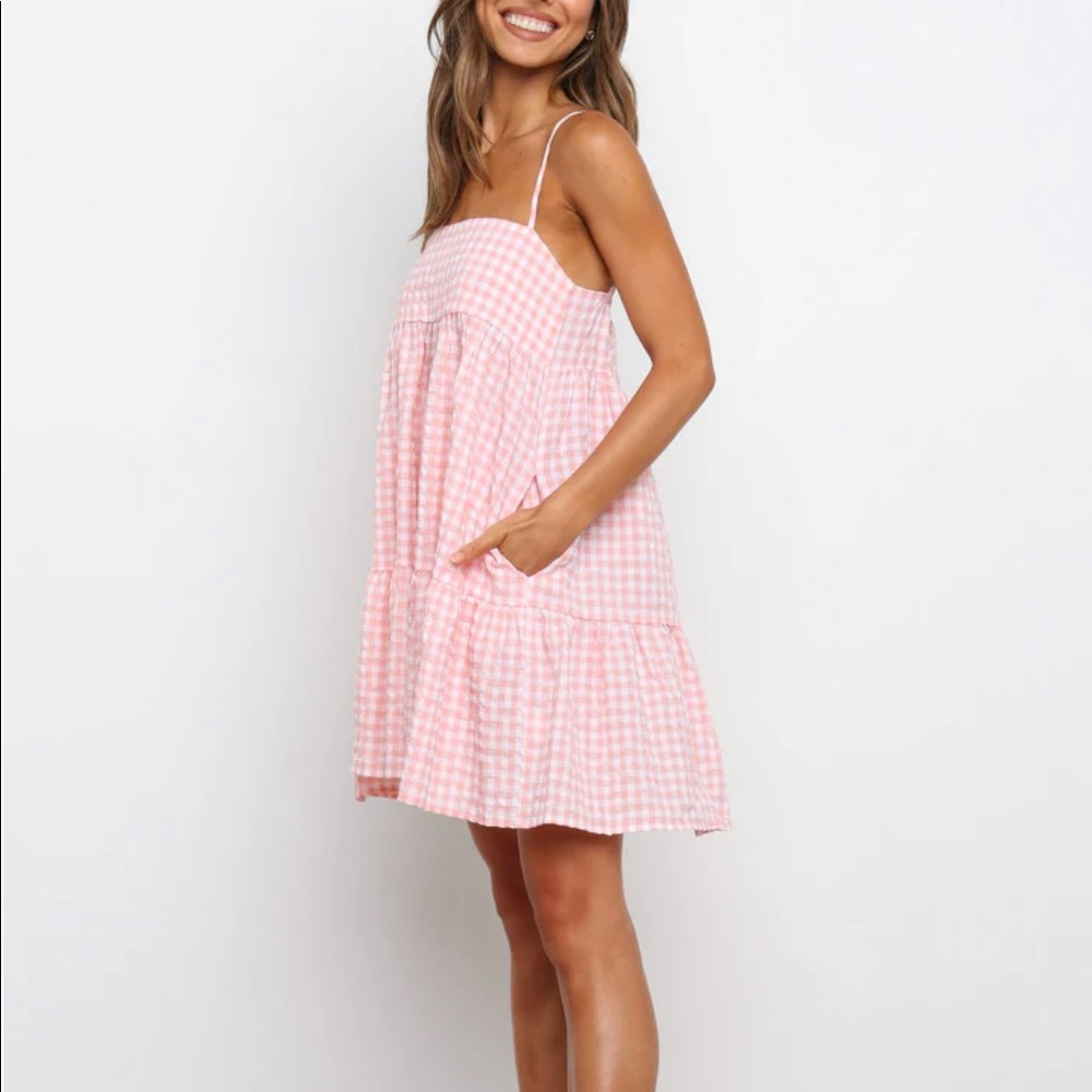 NWT PETAL & PUP Bradfield Gingham Dress Pink